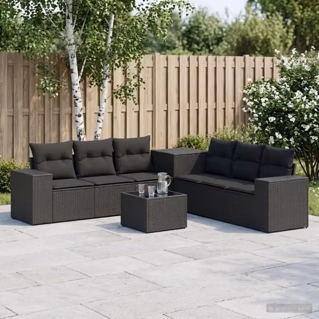 Set di divani 8 pz Nero 55 x 55 x 37 cm 3448476