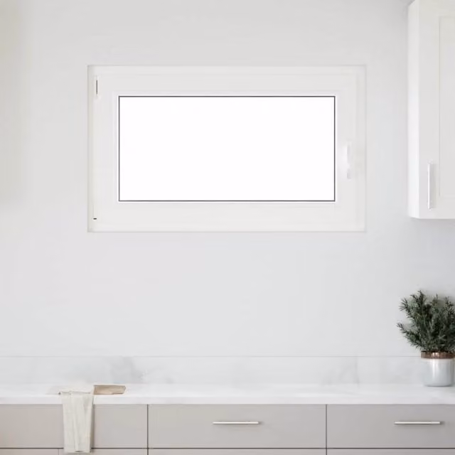 Finestra per seminterrato a battente e vasistas vidaXL in plastica bianca con vetro trasparente L: 100 cm, H: 60 cm, P: 20,4 cm