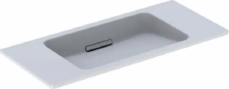 Geberit ONE - Lavabo 900x400x130 mm, senza sfioratore, senza foro per rubinetto, scarico orizzontale, KeraTect, bianco 500.390.01.3