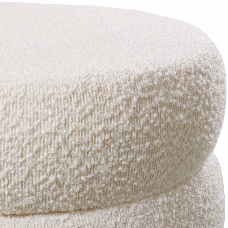 Sgabello alto imbottito TecTake GmbH in bouclé beige e bianco, design scandinavo impilabile con rivestimento rimovibile