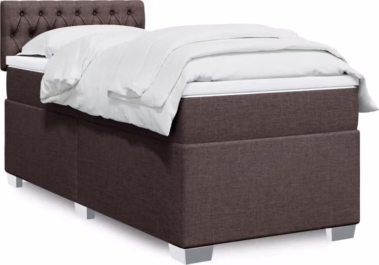 Maison Exclusive - Giroletto a Molle con Materasso Marrone Scuro 90x200 cm Tessuto