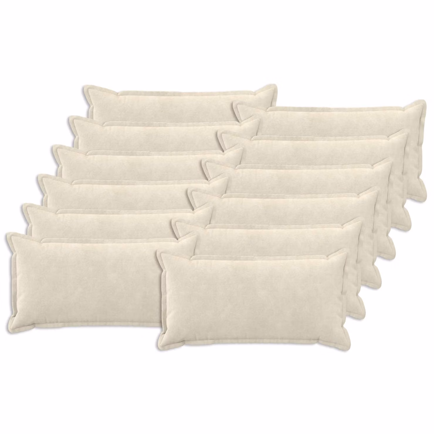 Set di 12 federe vidaXL HOUTEN in microfibra beige, L 80 x P 40 cm
