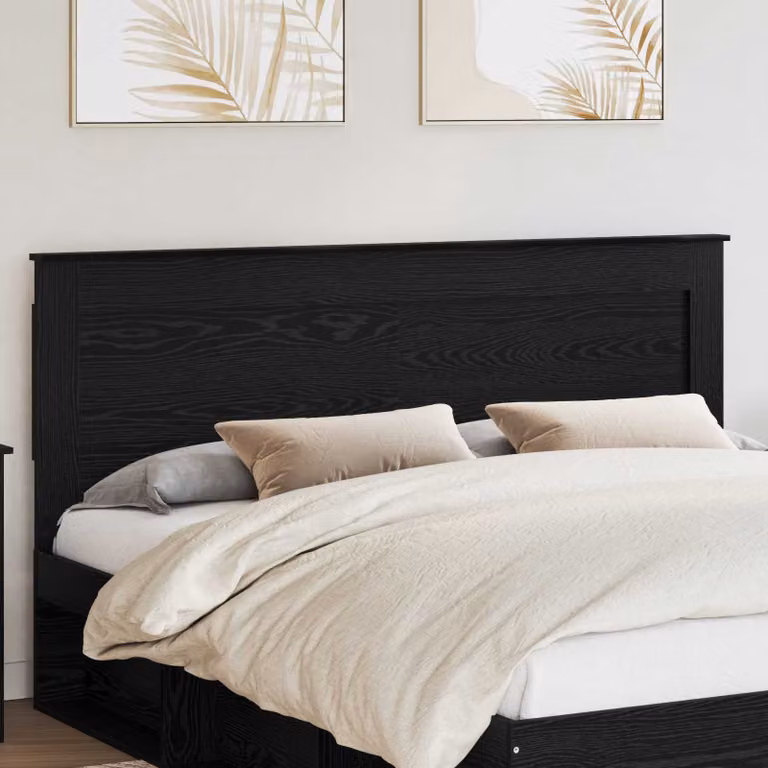 Testiera per letto moderna vidaXL in legno ingegnerizzato color rovere nero