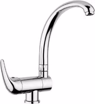 Rubinetto sottofinestra Paffoni Nettuno Due in ottone cromato con canna alta girevole e ribaltabile color argento