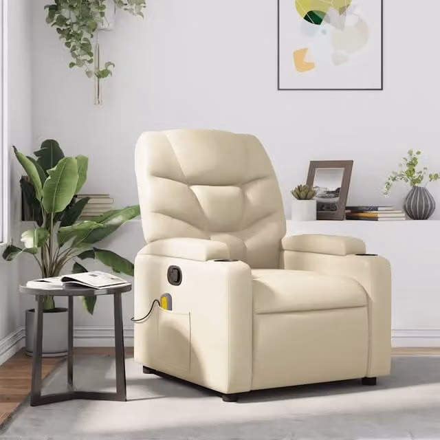 Poltrona Reclinabile Relax Design In in Similpelle Beige con Braccioli – 1
