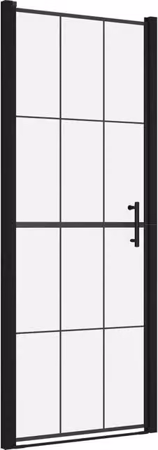 Porta per Doccia in Vetro Temperato 81x195 cm Nero CFW2604708