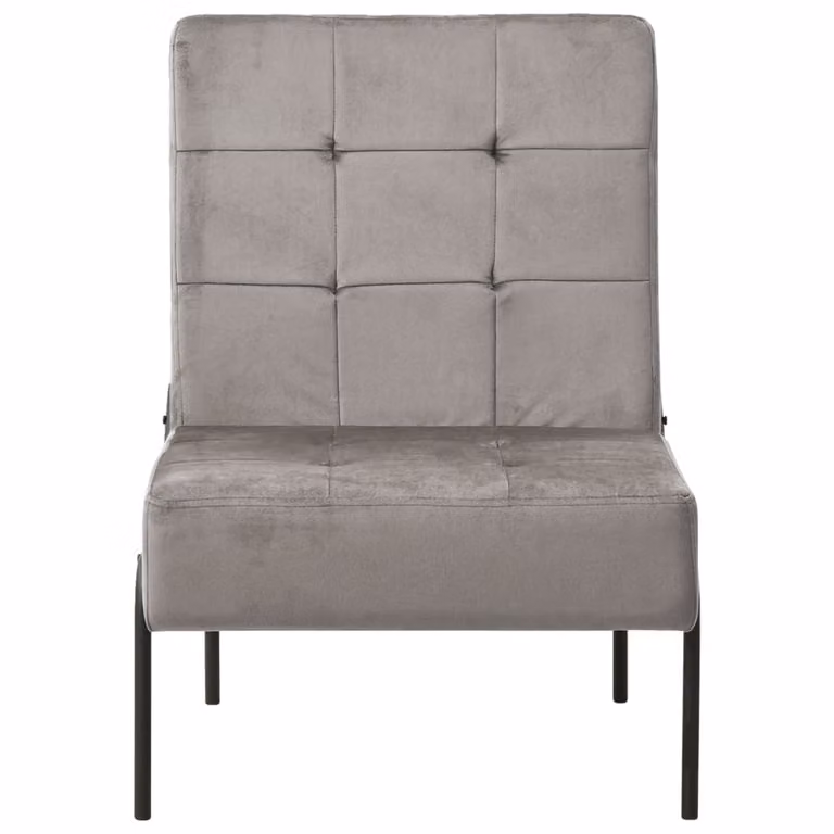 Poltrona Relax 65x79x87 cm Grigio Chiaro in Velluto