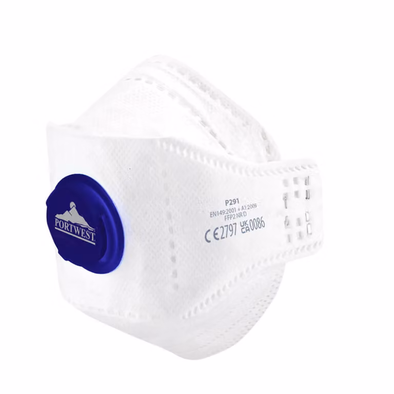 Portwest P291 EAGLE FFP2 Respiratore pieghevole ventilato in dolomite Bianco