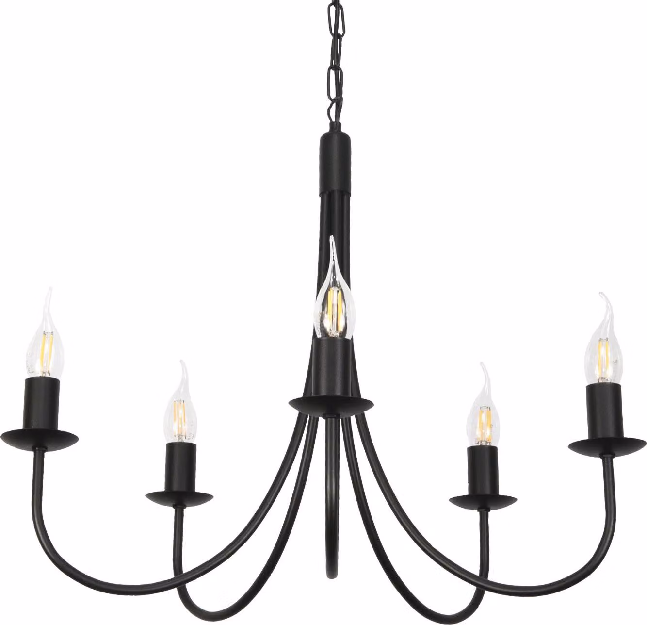Lampada da soffitto tradizionale con candeliere nero LUMEN NEGRO 14-880