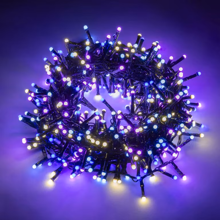 Dictrolux Catena Luminosa Multicolor Candy Soft MiniPearl con 500 LED RGB, Lunghezza: 12,5 m