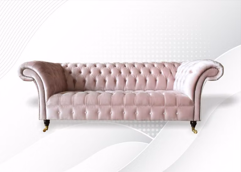 Chesterfield 3Sitzer Hellpink Kreative Möbel Wohnzimmer Modern Design Sofa