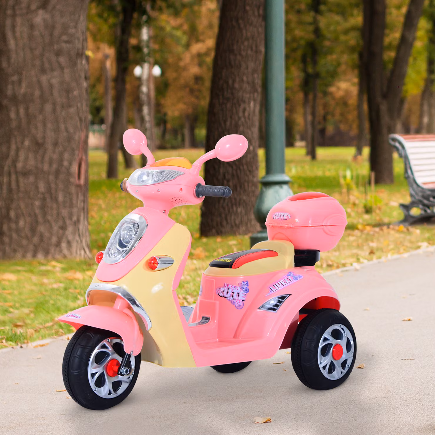 Motorino Elettrico a Tre Ruote HOMCOM per Bambine, Colore Rosa, L/P/H: 108 x 51 x 75 cm – 2