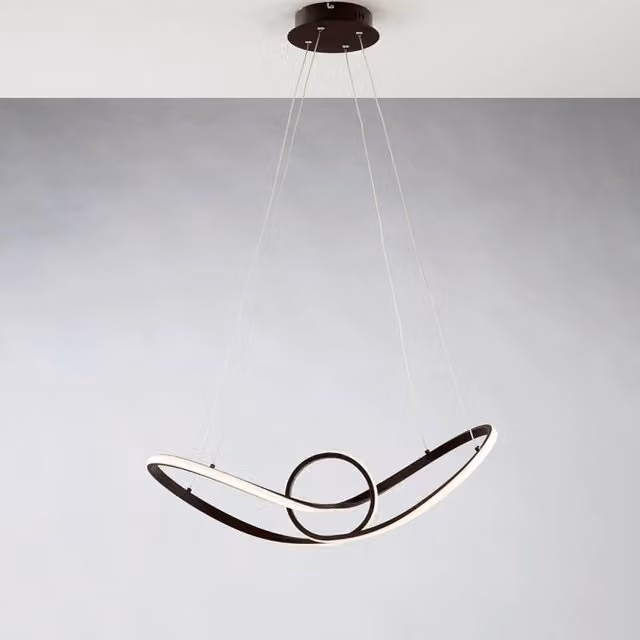 Lampadario a sospensione in metallo Marrone LED integrato 68x24x h 150 cm