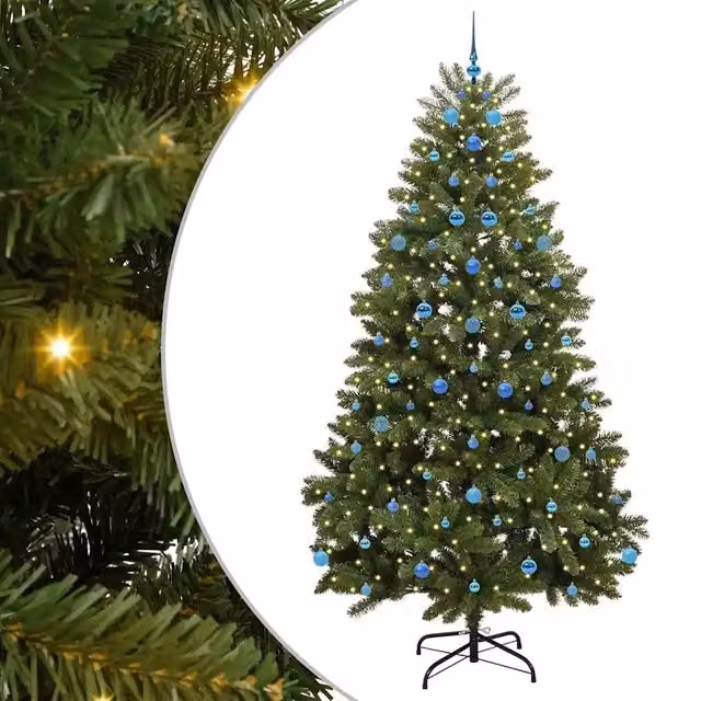 Albero di Natale Artificiale-Albero Natalizio Verde 240 cm PVC e Metallo 356232