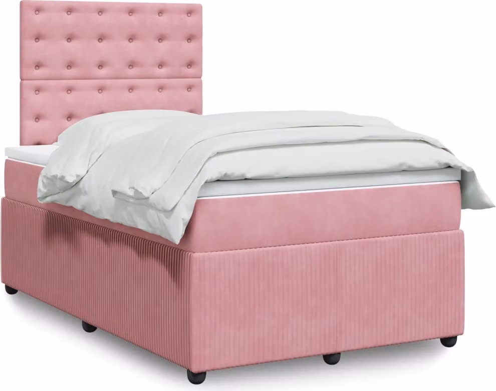Maison Exclusive - Letto boxspring con materasso Rosa 120x190 cm Velluto