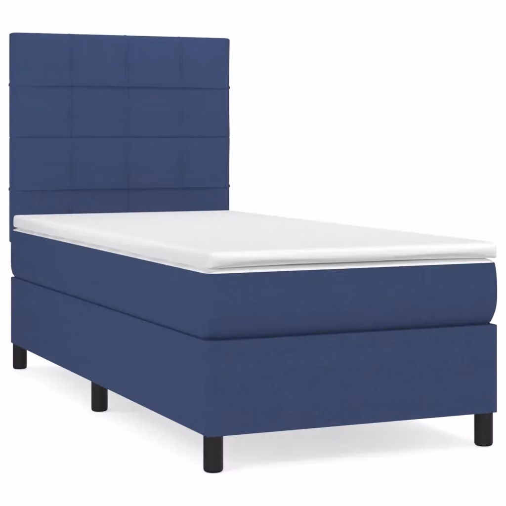 Letto Ibrido con Giroletto a Molle e Materasso vidaXL, Colore Blu e Bianco, L/P/H: 100 x 200 x 128 cm – 2