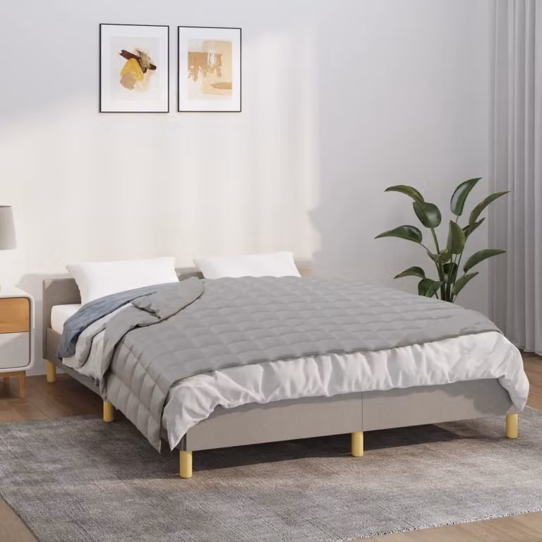 Coperta Ponderata vidaXL Grigia in Microfibra e Cotone, 135 x 200 cm, 10 kg