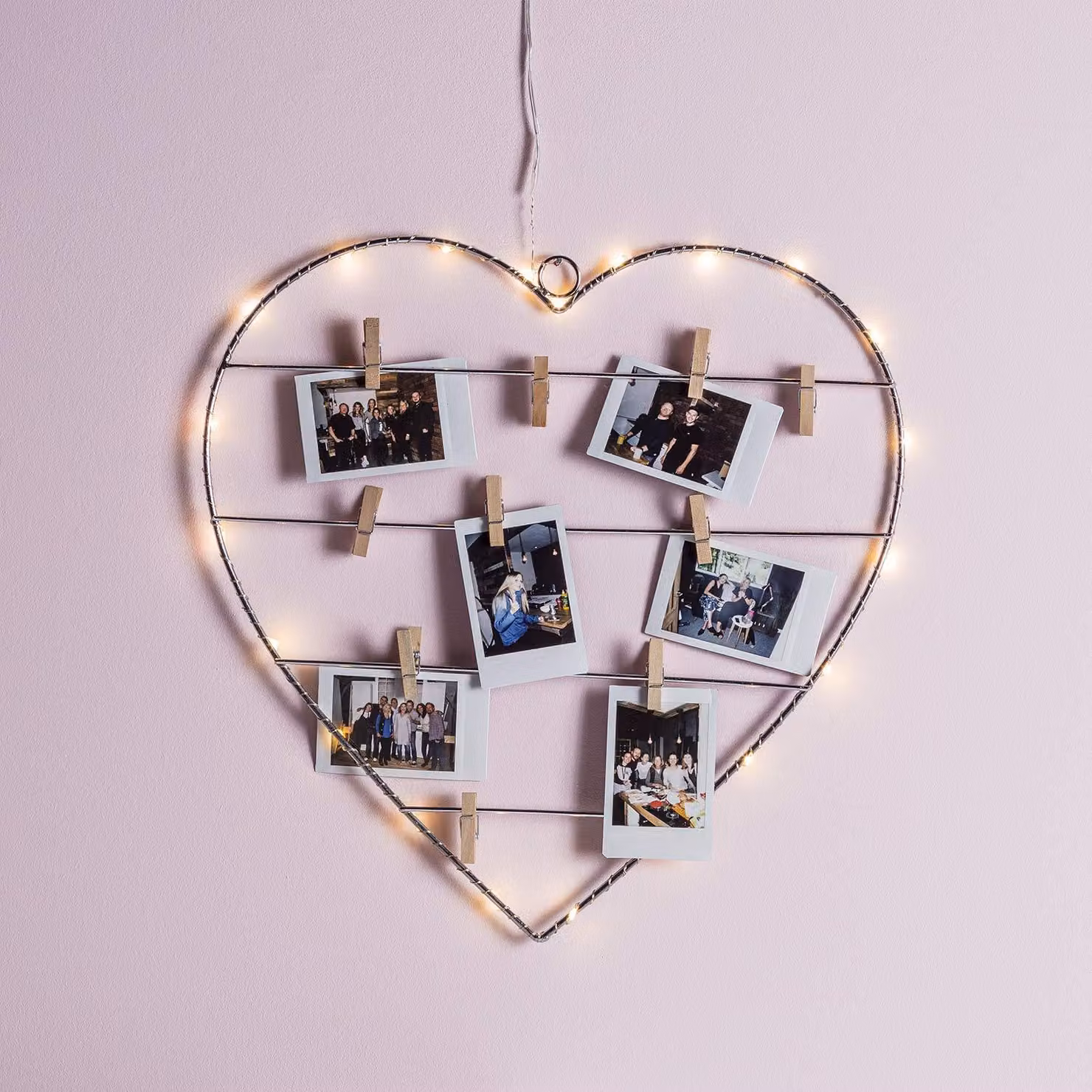 Decorazione a forma di cuore da parete, con 18 micro-LED bianchi caldi, dimensioni 35x35 cm