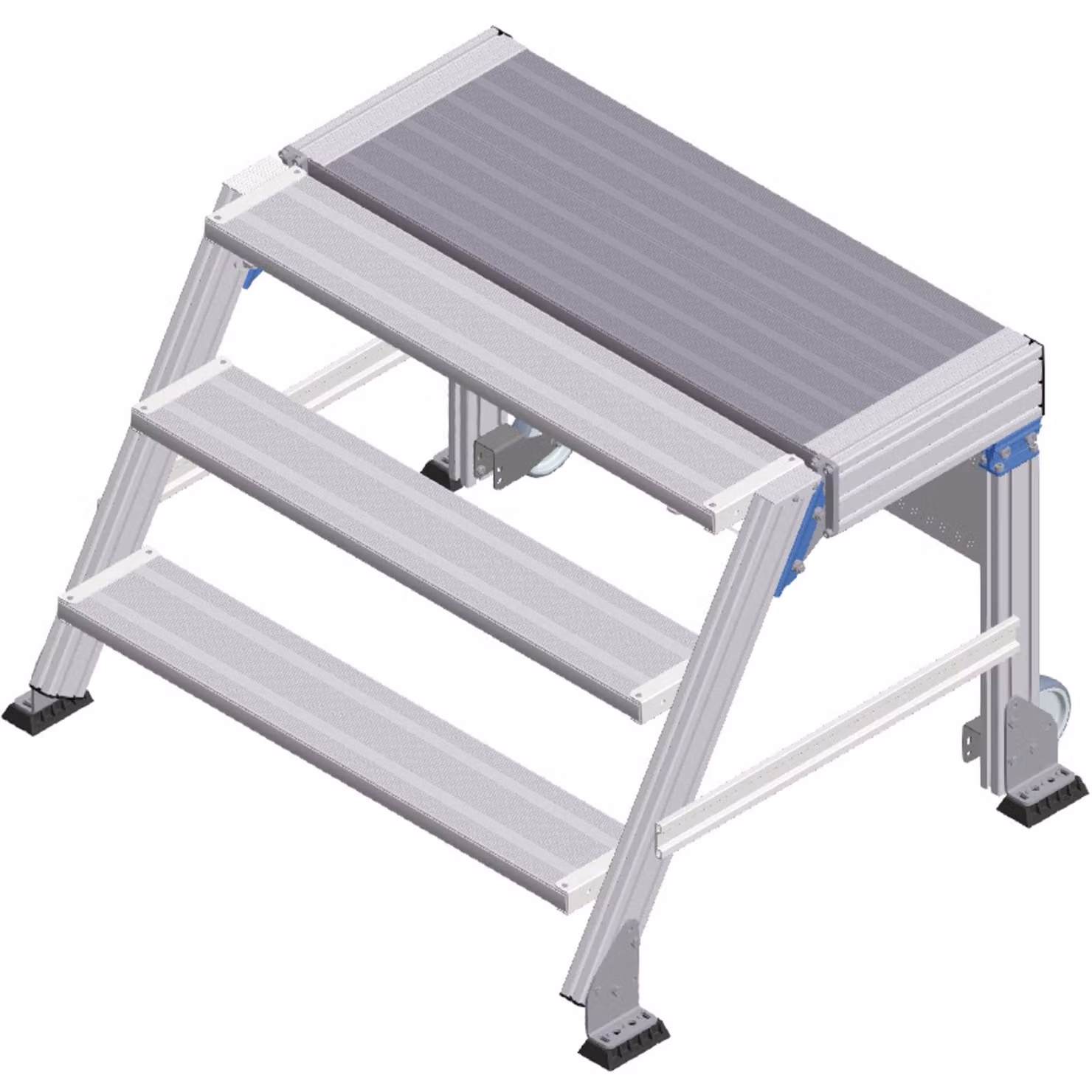 Piattaforma per scale Zarges a 60°, larghezza gradino 1000 mm, 3 gradini