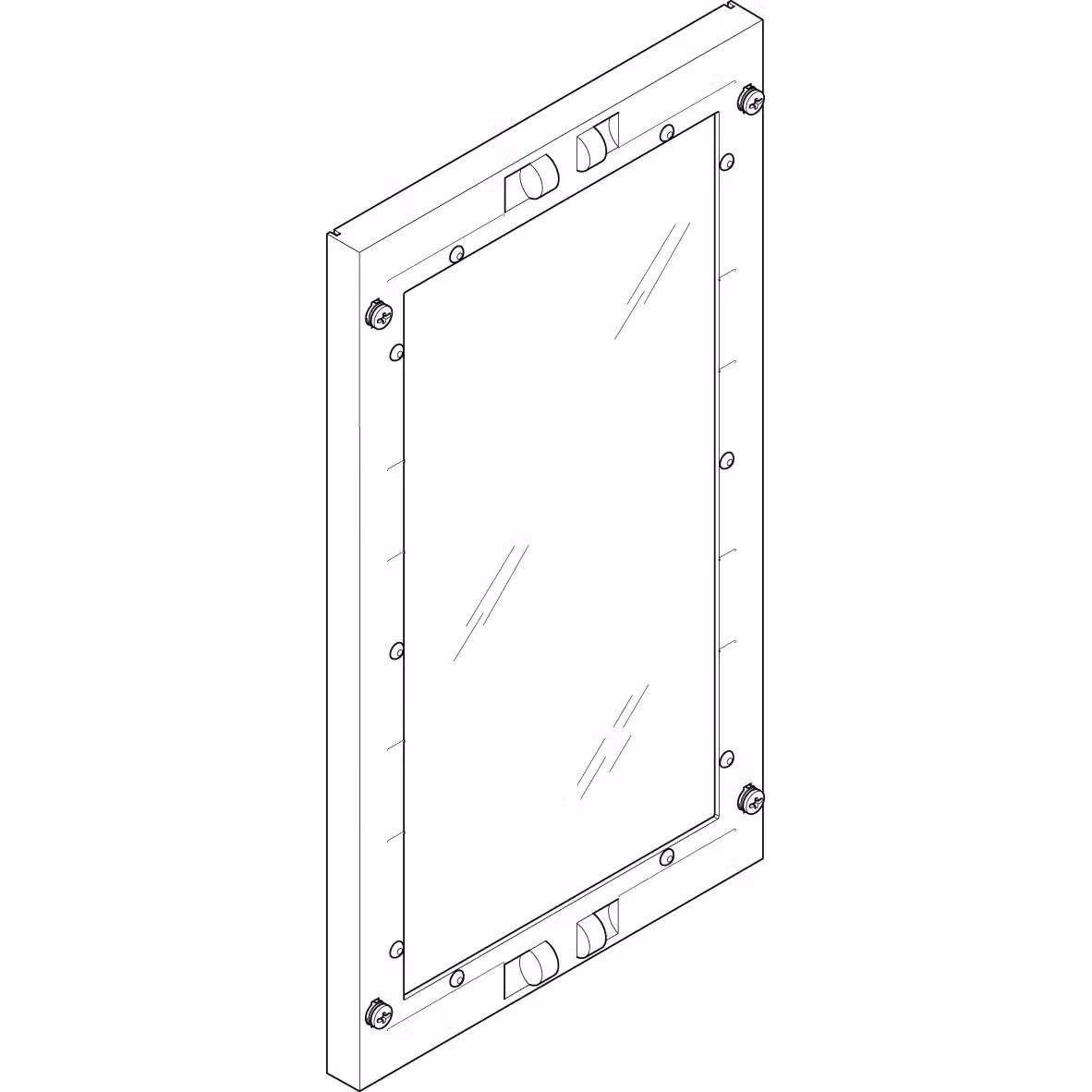 Piastra di copertura ABN 250x450 mm 1FB/3RE_Vetro chiuso con finestra di ispezione FAS13N