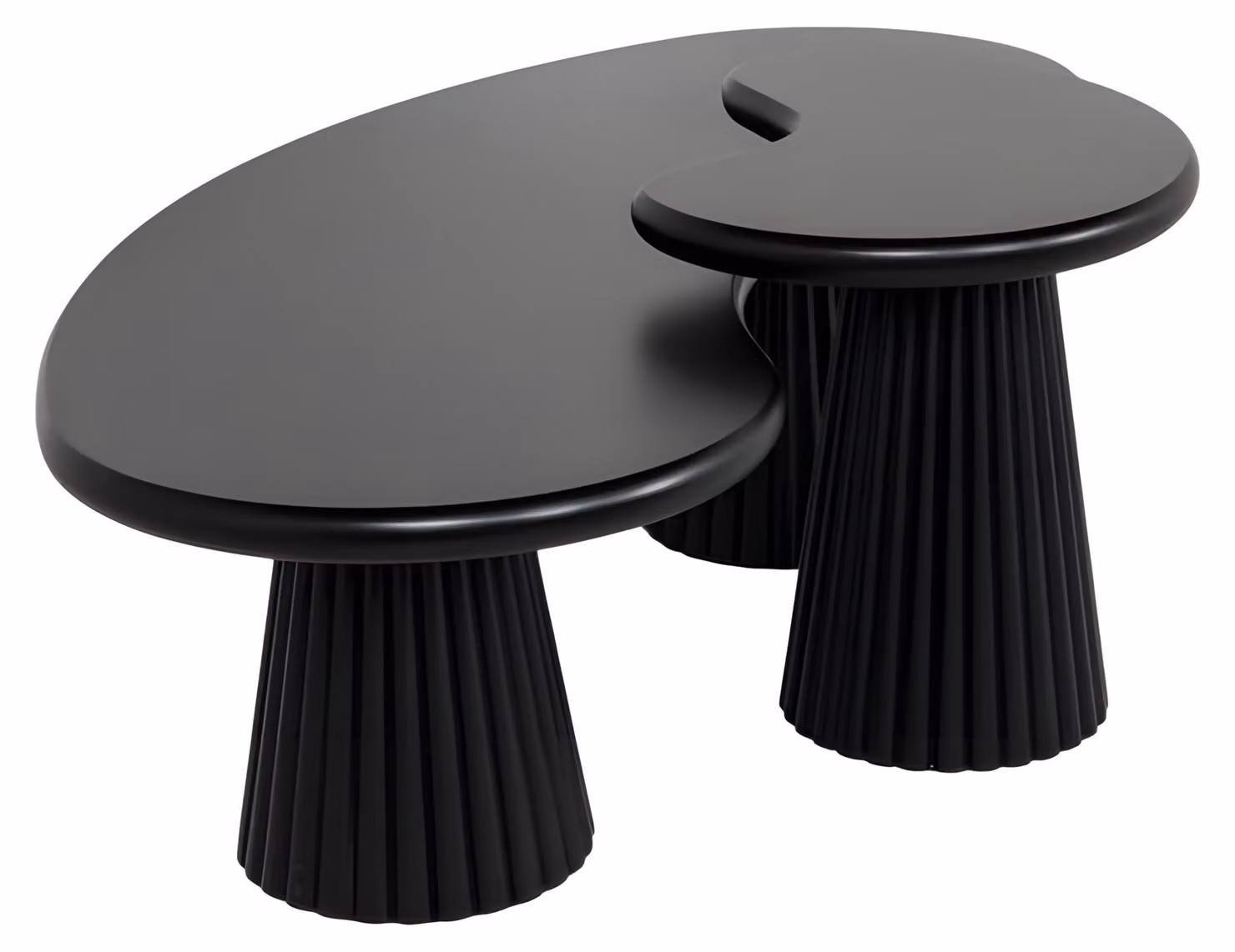 Schwarzer Holz Couchtisch und Beistelltisch modern elegant