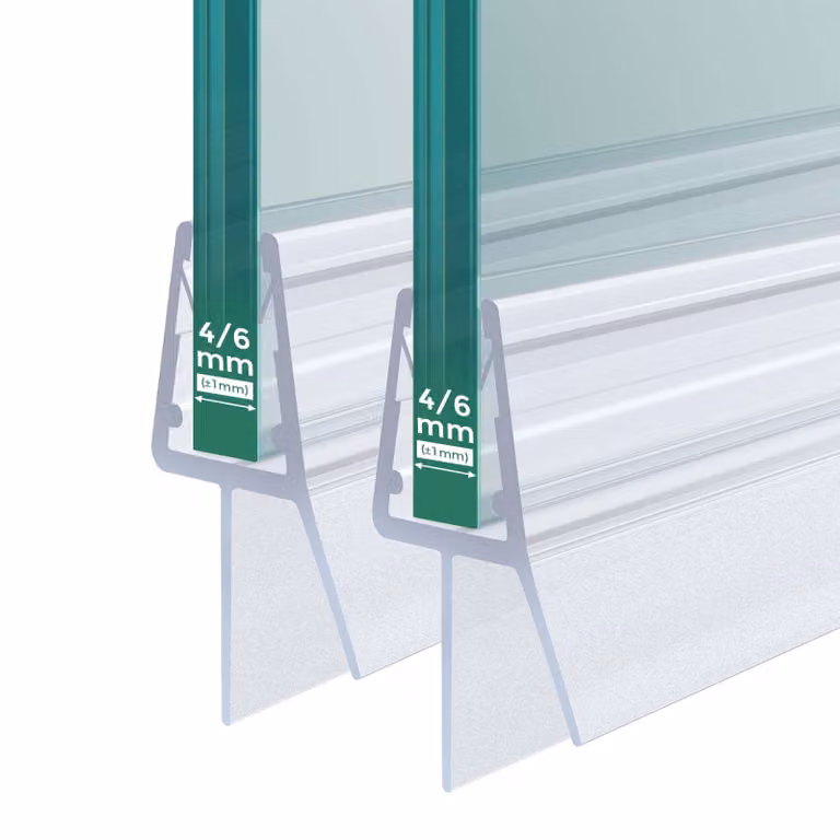 S'AFIELINA Guarnizione doccia 2 pezzi 100cm per vetro 4-6mm - Guarnizione di ricambio deflettore acqua per box doccia bagno