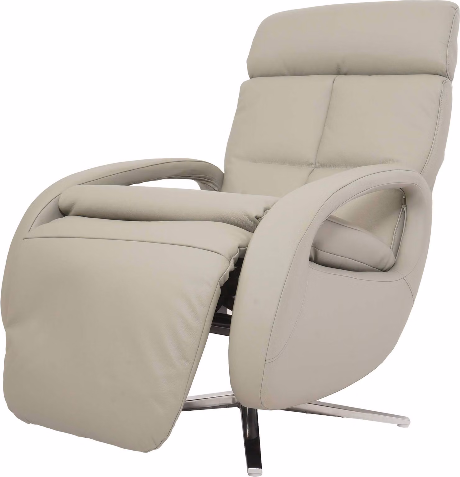 Poltrona relax HWC-L11, design, poltrona per TV, poltrona reclinabile, con funzione relax, girevole, colore grigio