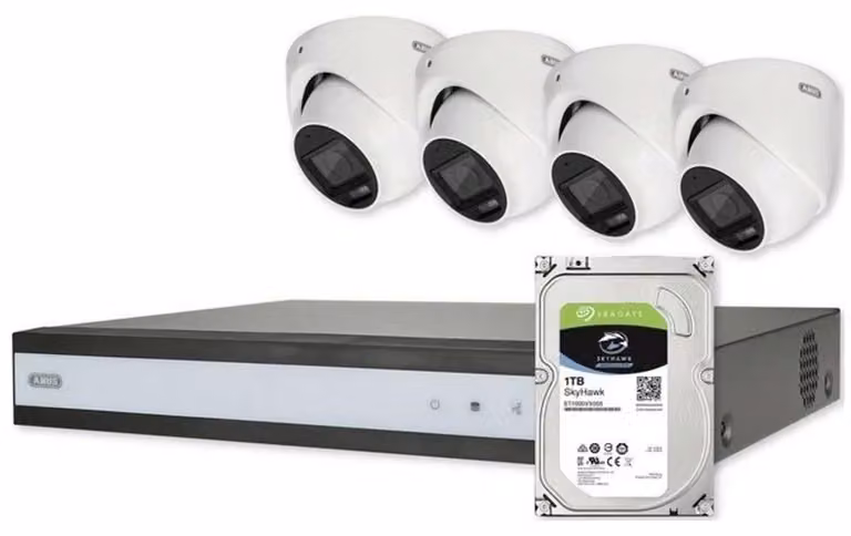 ABUS Analog-Video-Set: 4 Mini-Dome-Kameras + Rekorder