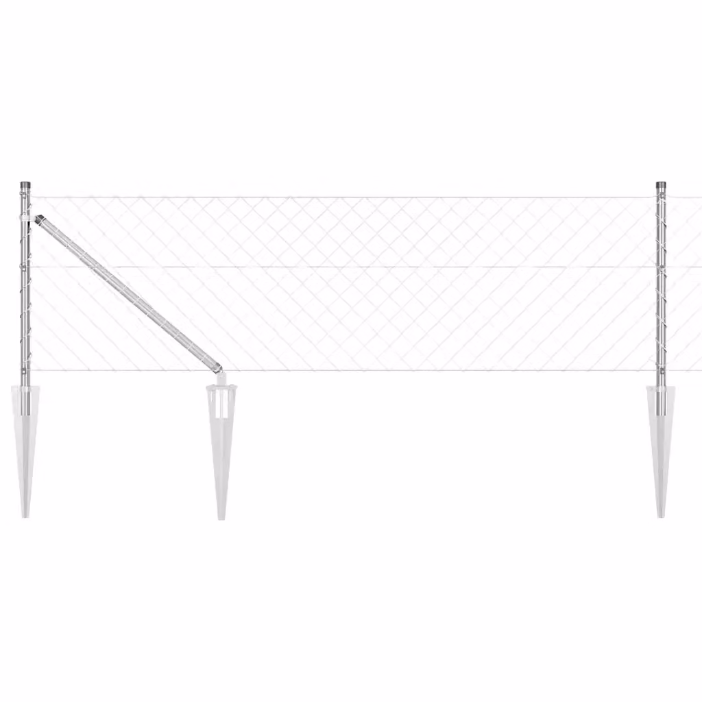 Recinzione a maglie con punte vidaXL in acciaio zincato argento 25 x 0,4 m