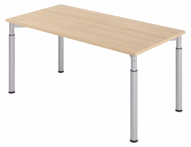 bümö Scrivania Serie-Y - Struttura: argento, dimensioni: 160 x 80 cm, decorazione: rovere