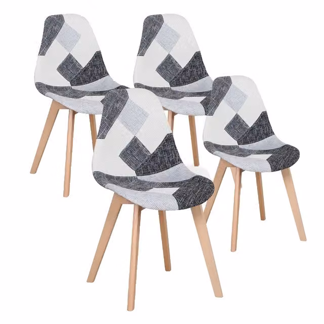 Sedie da pranzo nordiche, stile medievale, gambe in legno di faggio