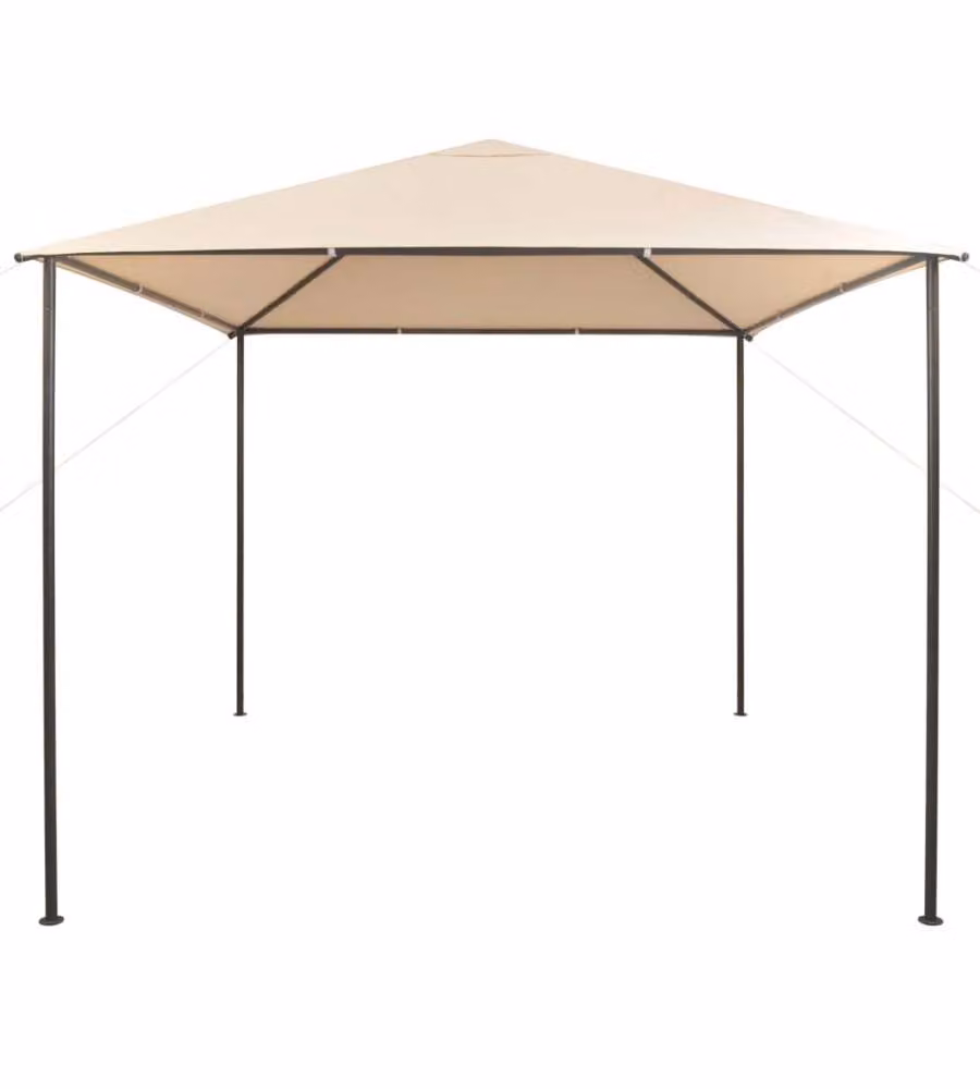Gazebo Padiglione Tenda Tettoia 3x3 m Acciaio Beige