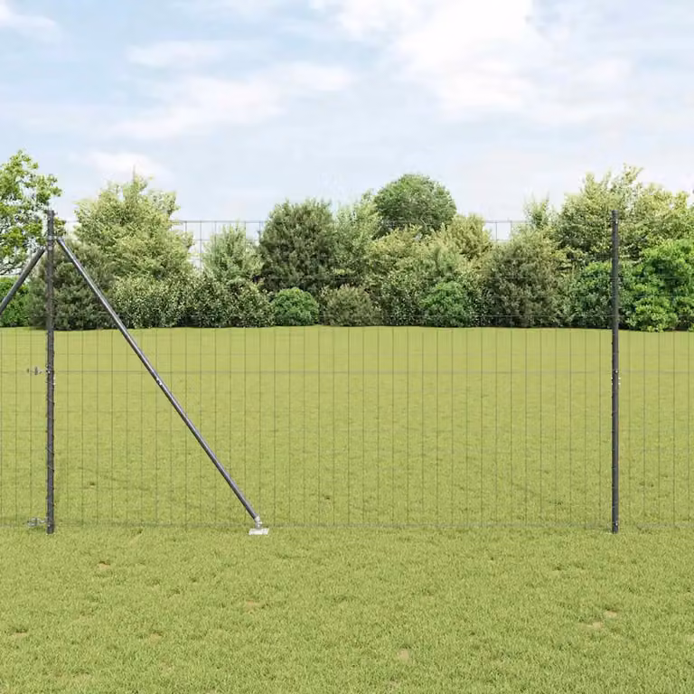 Recinzione Euro vidaXL in acciaio rivestito in PVC per installazione interrata, L: 10 m, H: 1,5 m
