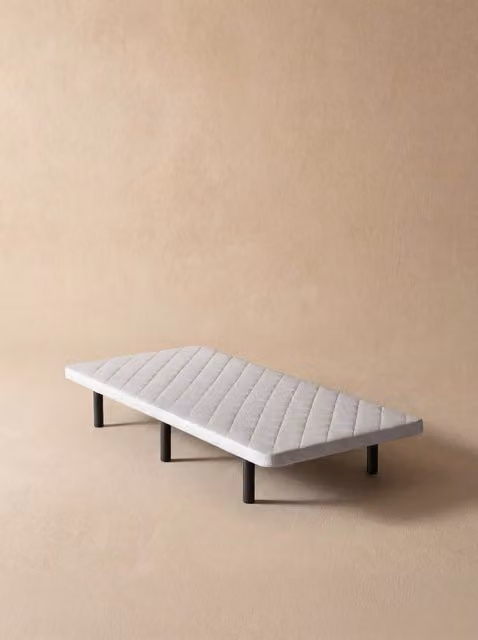 Base letto imbottita Dama in tessuto bianco Kenay Home L: 105 cm x P: 200 cm