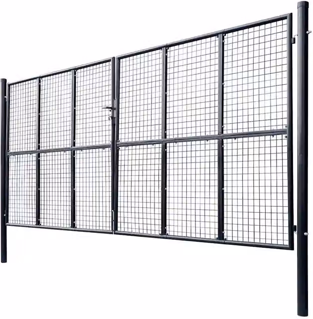 Cancello da Giardino Rete di Acciaio Zincato 400x175 cm Grigio 143378