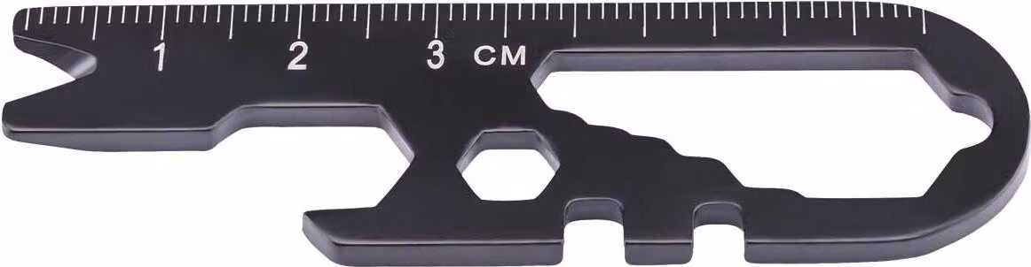 Herbertz Mini Tool, acciaio inox AISI 420, 14 funzioni, rivestimento nero