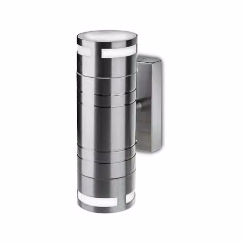 Portafaretto LED da Muro Rotondo 2 GU10 (Max 2x35W) Colore Grigio IP44
