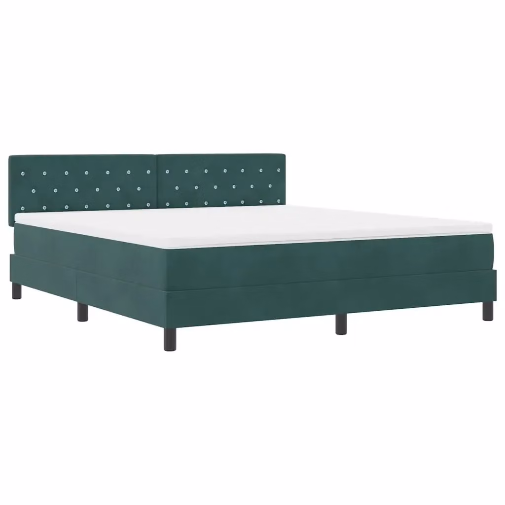 Letto a molla con illuminazione LED vidaXL in velluto verde scuro L/P: 180 x 200 cm – 2