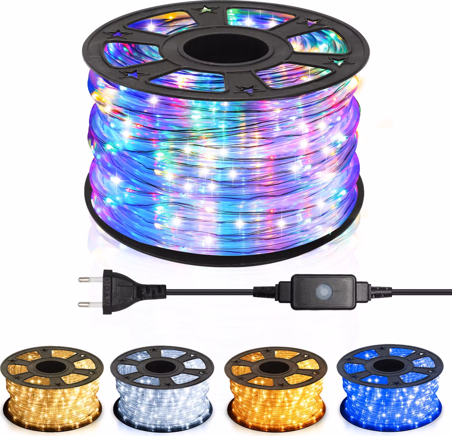 Clanmacy 50M LED corda luminosa per esterni e interni con 1200 LED luci di Natale decorazione natalizia colorata