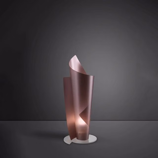 Lampada da scrivania moderna Vela Linea Zero Polilux Pink in metallo e plastica, attacco E27, Altezza: 70 cm