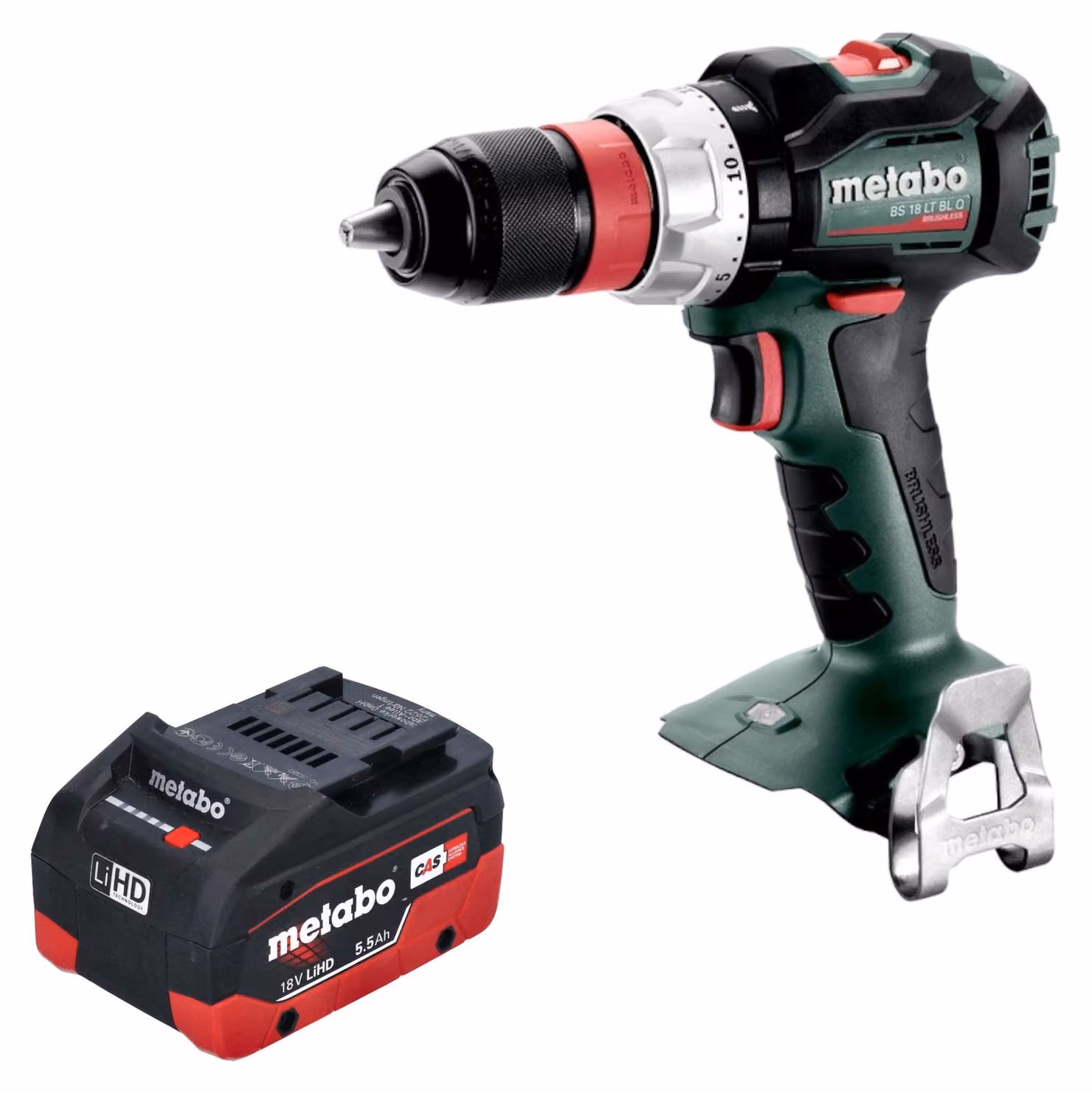 Metabo BS 18 LT BL Q trapano avvitatore a batteria 18 V 75 Nm brushless + 1x batteria LiHD 5,5 Ah - senza caricabatteria