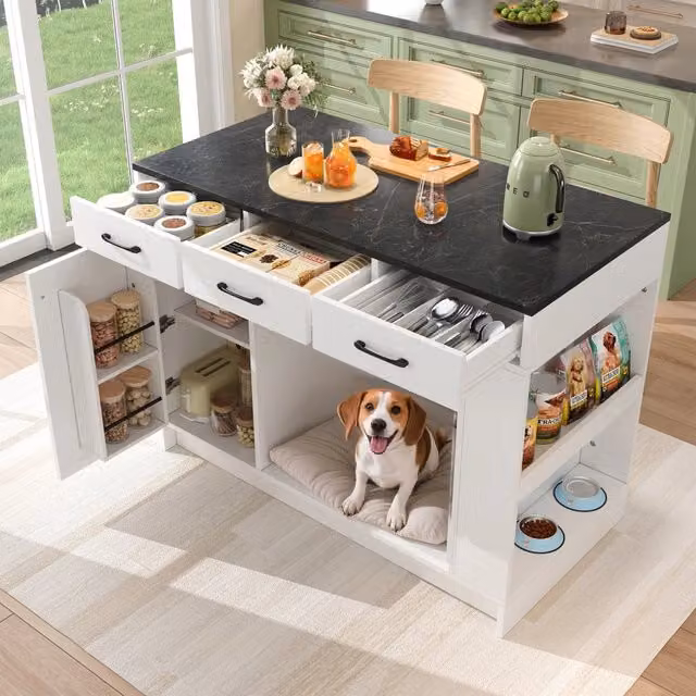 Armadio Cucina con 3 Cassetti e Ripiani ¨C MINIMAL ¨C Bianco, 120x60x90 cm
