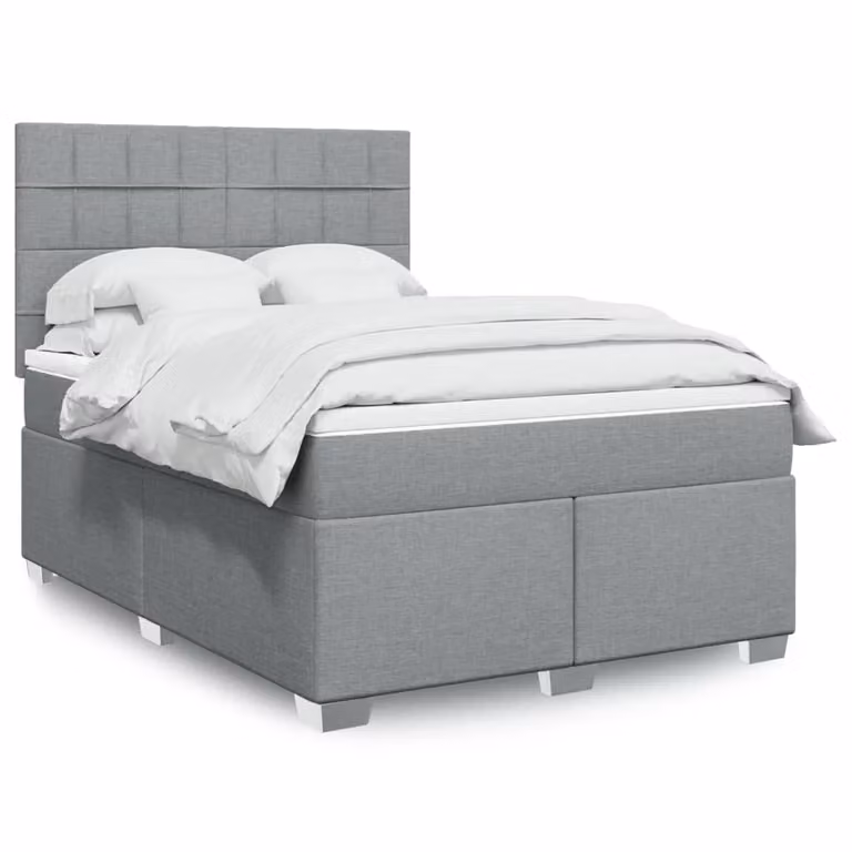 vidaXL Letto Ibrido con Materasso Grigio e Bianco L/P/H: 140 x 190 x 150,5 cm