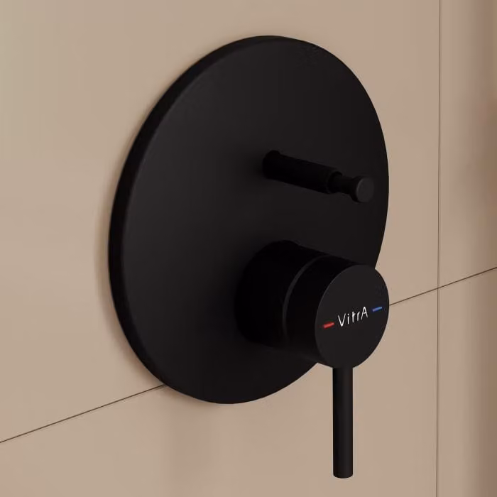 Miscelatore da incasso per vasca VitrA Origin nero opaco senza corpo incasso A4262036WTC
