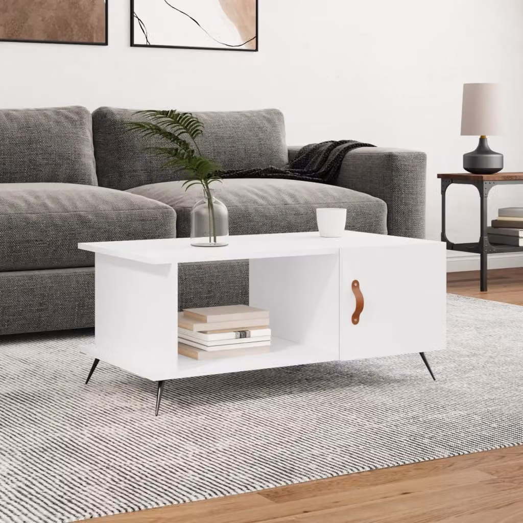 Maison Exclusive - Tavolino bianco 90x50x40 cm Materiale ligneo