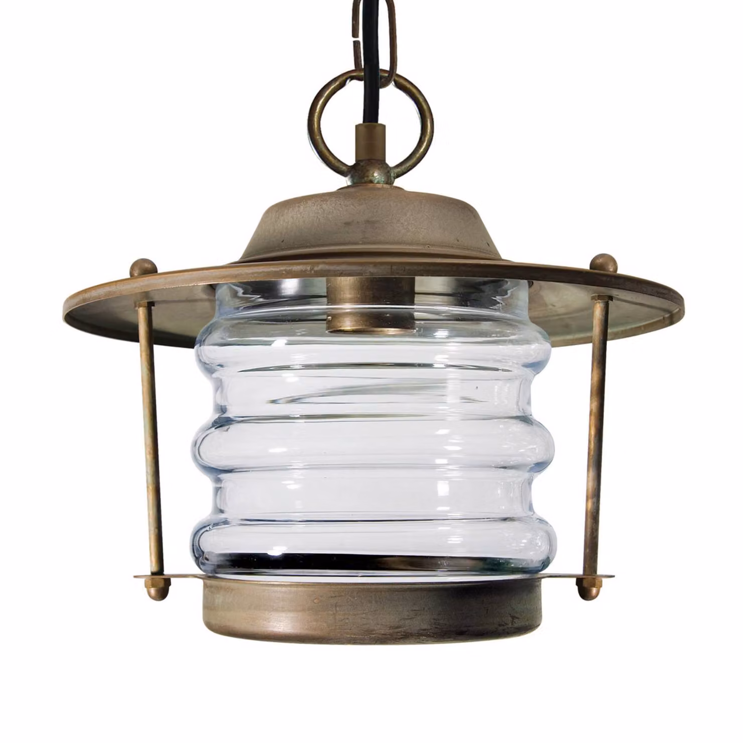 Moretti Luce Lampada a sospensione Adessora lanterna da esterno resistente all'acqua di ADESSORA, Bronzo / Ottone antico, Ottone, Antico