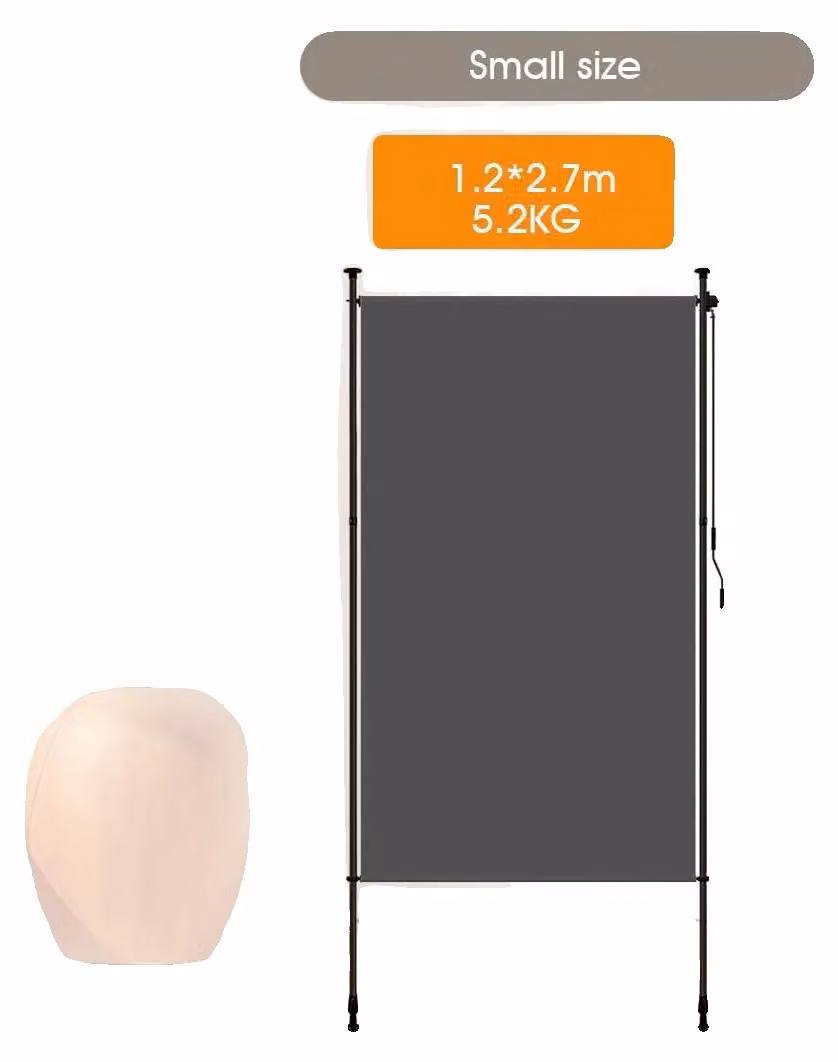 Tenda da sole verticale da esterno, azionamento manuale, regolabile in altezza, grigio 1,2 m x 2,7 m