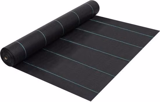 Telo per giardino - 2 x 5 m - 60 g/m² - Rete anti-erbacce idrorepellente - Rete per terreno con strisce verdi - Nero
