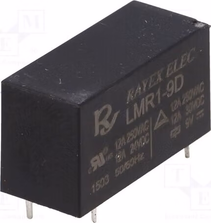 1 relè: elettromagnetico, bobina: 12VDC, 16A/250VAC, modello LM1HA-12D