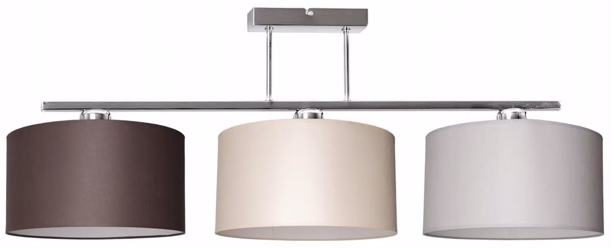 Lampada a sospensione moderna con paralume in tessuto e finiture cromate, lampada da soffitto a LED di design, illuminazione elegante per soggiorno, camera da letto, cucina e sala da pranzo